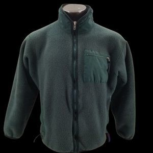 Patagonia jacket Vintage Front Zip Green  Fleece USA Womens Size Large